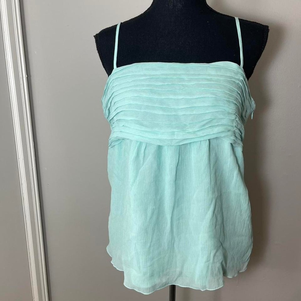 Gap light blue 100% silk cami top with flowy hem
